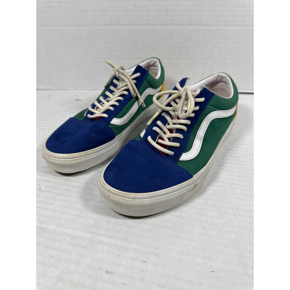 Vans Old Skool Yacht Club Blue Green Yellow Red Colorblock Skate Shoes Sneakers - Picture 11 of 12